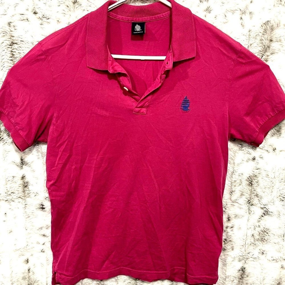 Marina Yachting Mens Polo Shirt Sailing Short Sleeve Cotton Size Medium